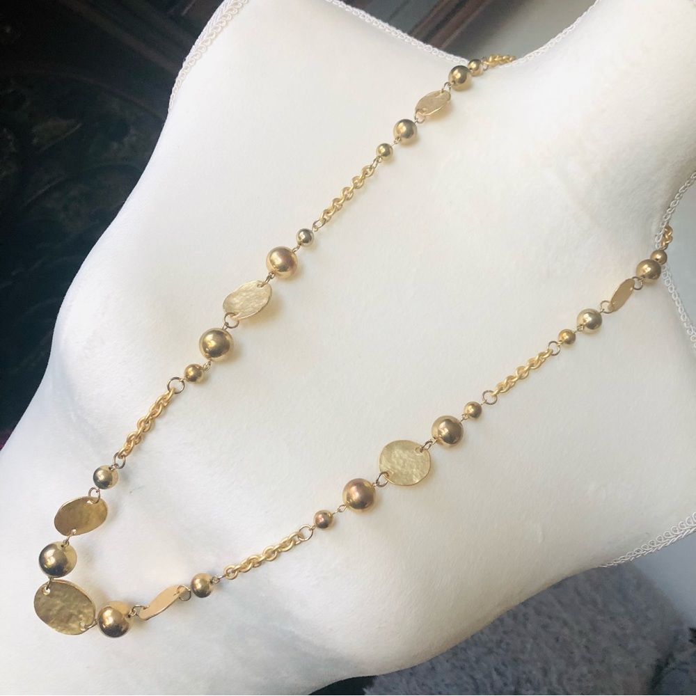 Vintage 90s gold plated ball and disc necklace